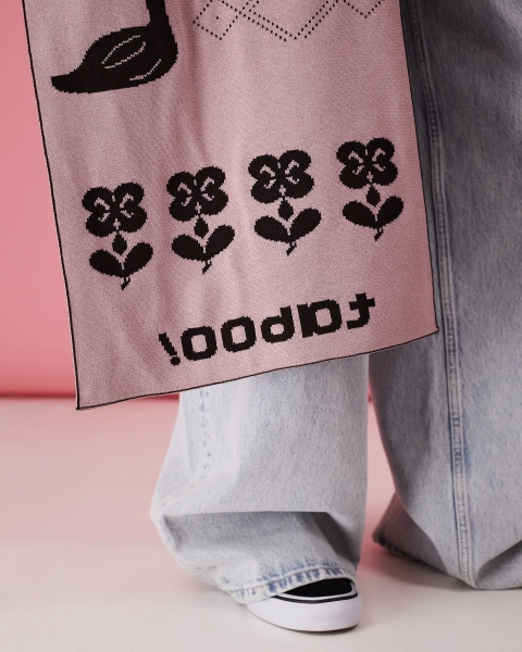 Двухсторонний шарф коричнево-розовый TABOO, цвет: розовый Scarf03 купить онлайн