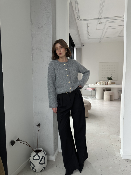 Кардиган с кантом VELVET, цвет: серый, 00-00005138 купить онлайн