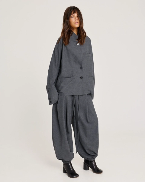 Брюки-шаровары из шерсти GRAY Anmuse, цвет: серый,  купить онлайн