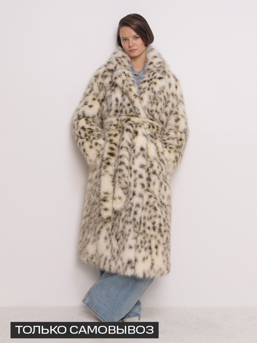 Экошуба оверсайз с английским воротником под песца