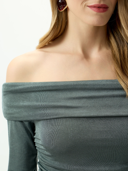 Платье коктейльное с открытыми плечами Conso, цвет: зеленый, PD 250973 - зеленый купить онлайн