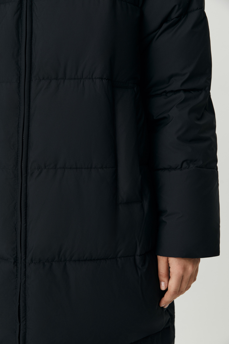 Пальто макси утепленное Charmstore, цвет: Черный, 506-16889-880 купить онлайн