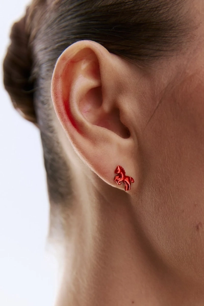 Серебряная моносерьга «Ход конем» red SBLESKOM, цвет: серебро,  купить онлайн