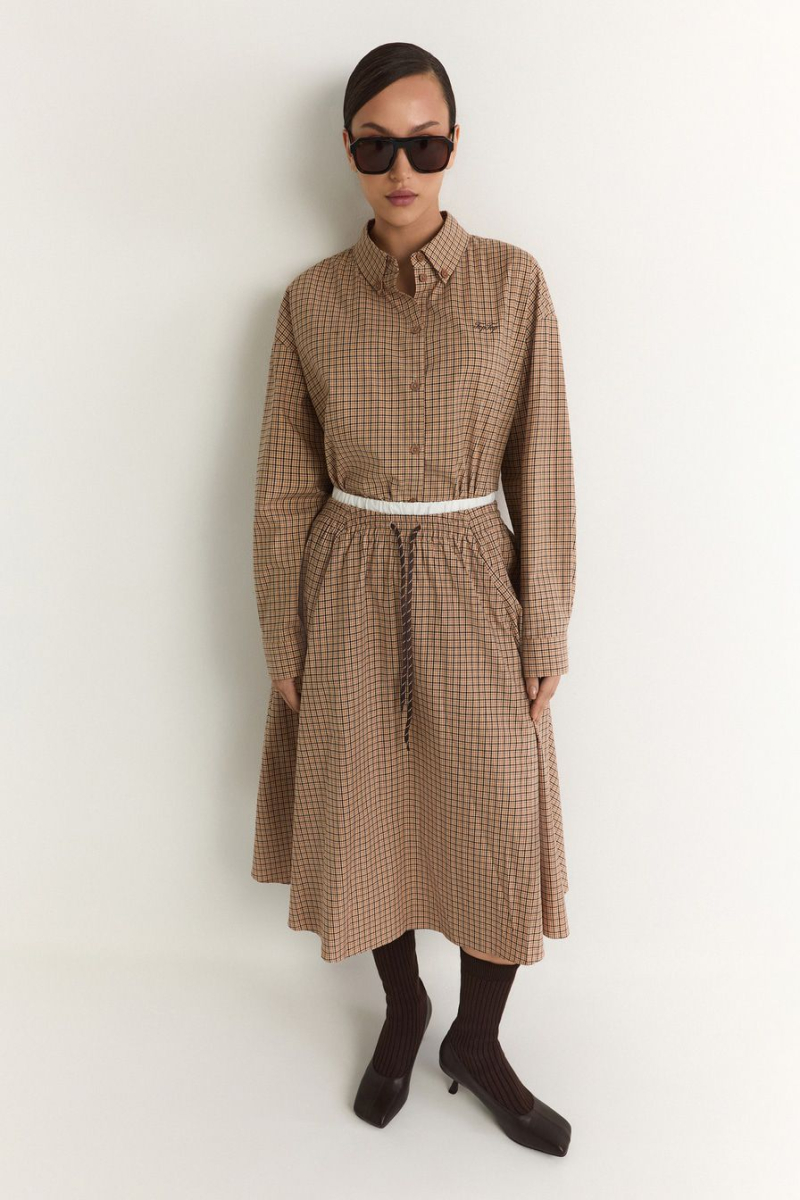 Юбка из 100% хлопка TOPTOP, цвет: коричневый с принтом, TT.071.18818.701 купить онлайн