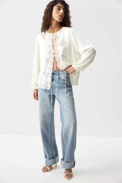 Джинсы с необработанным низом Charmstore, цвет: винтажный голубой, 401-375101-682 купить онлайн