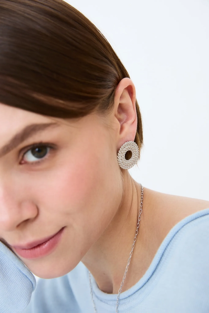 Серебряные серьги «Плетение» SBLESKOM, цвет: Серебряный, 12064 купить онлайн