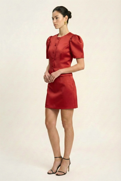 Юбка мини из сатина REFERT, цвет: красный, 07-3861/5-2511 купить онлайн