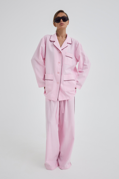 Рубашка из хлопка Shtripling, цвет: розовый, SHRUB007PINK купить онлайн