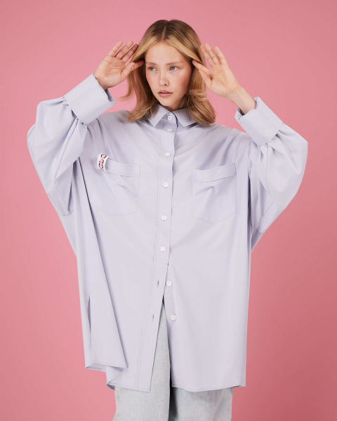 Рубашка макси овер #17 TABOO, цвет: серый, Rub17 купить онлайн