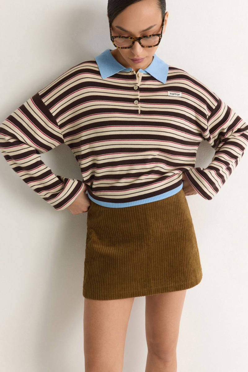 Джемпер с принтом «полоска» TOPTOP, цвет: молочный с принтом, TT.050.19215.121 купить онлайн