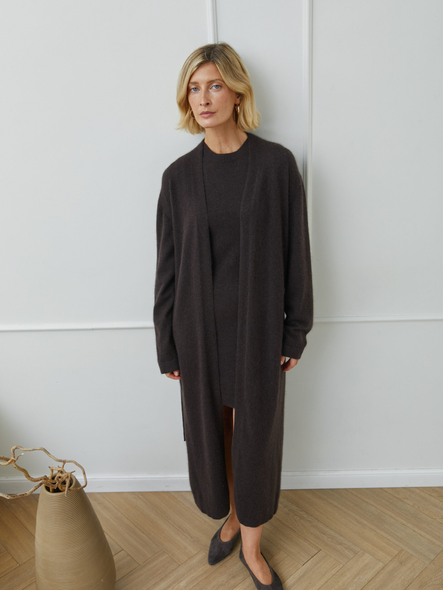 Кардиган длинный Pola Marou, цвет: коричневый, Mar4_2612 купить онлайн