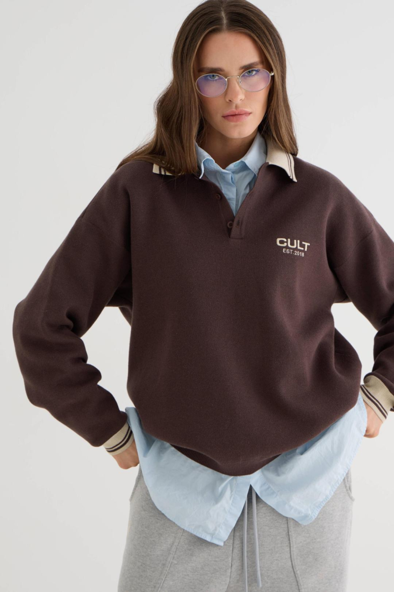 Поло Base CULT, цвет: коричневый,  купить онлайн