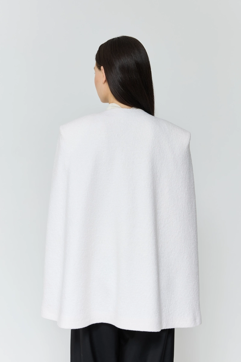 Жакет-кейп из букле AROUND, цвет: молочный, 2525_19VWPV01 купить онлайн