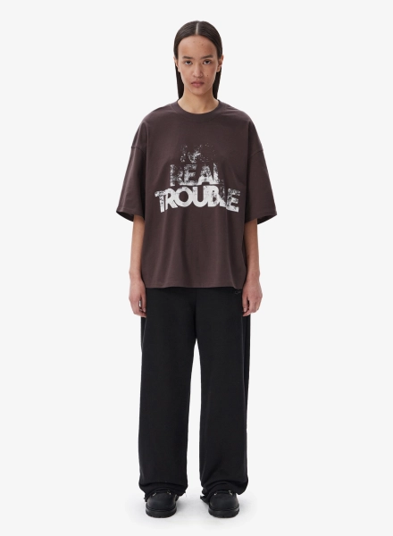 Футболка FABLE REAL TROUBLE FABLE, цвет: коричневый, TS-FBL-RLTRBL-BRWN купить онлайн