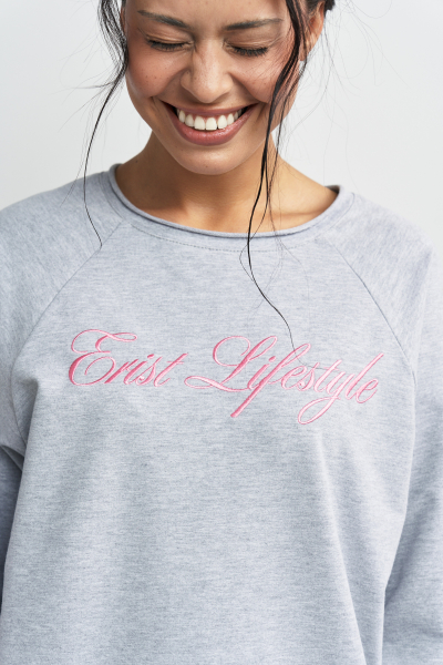 Лонгслив с вышивкой Erist store, цвет: серый, НФ-00003347 купить онлайн