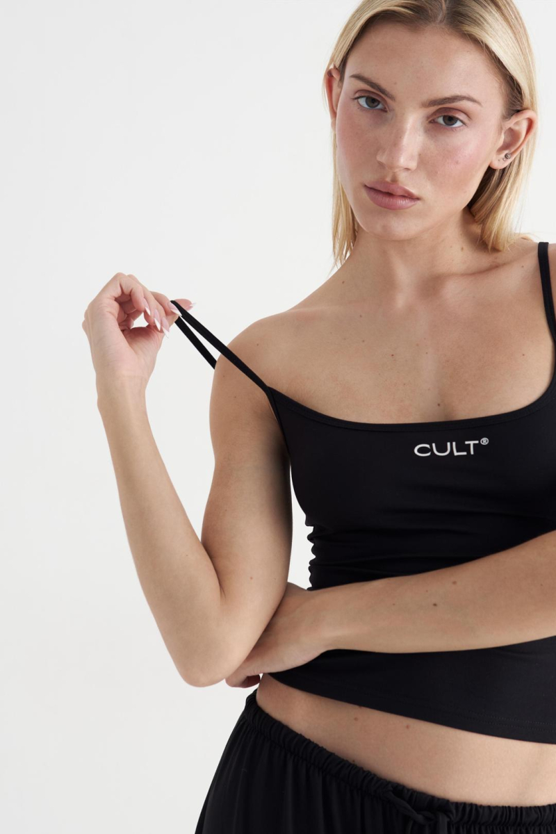 Майка на бретелях Flitter CULT, цвет: Черный,  купить онлайн