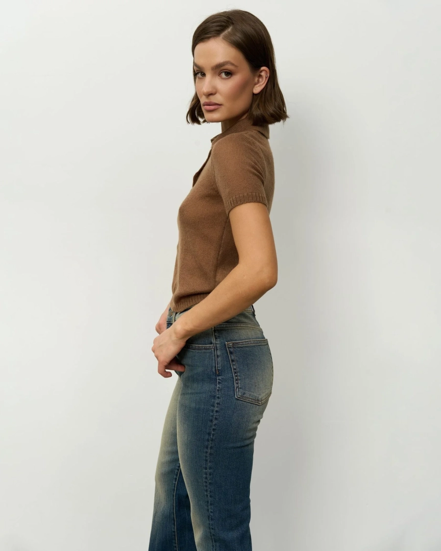 Вязаное поло YONSRU, цвет: шоколад, 832 купить онлайн