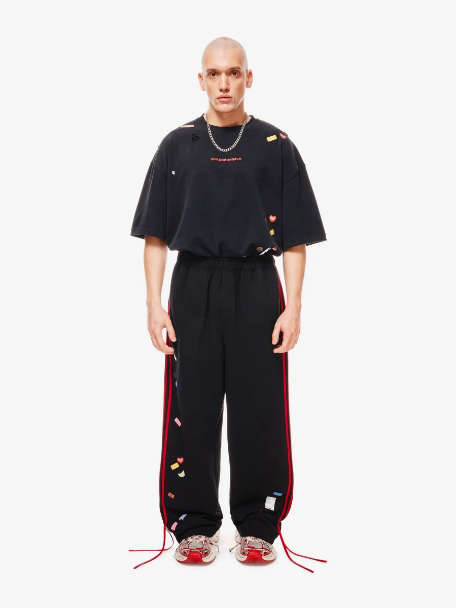 Sticker Pack Брюки Свободного Кроя p.p.s., цвет: черный/красный, 0829.01.00.BLK2 купить онлайн