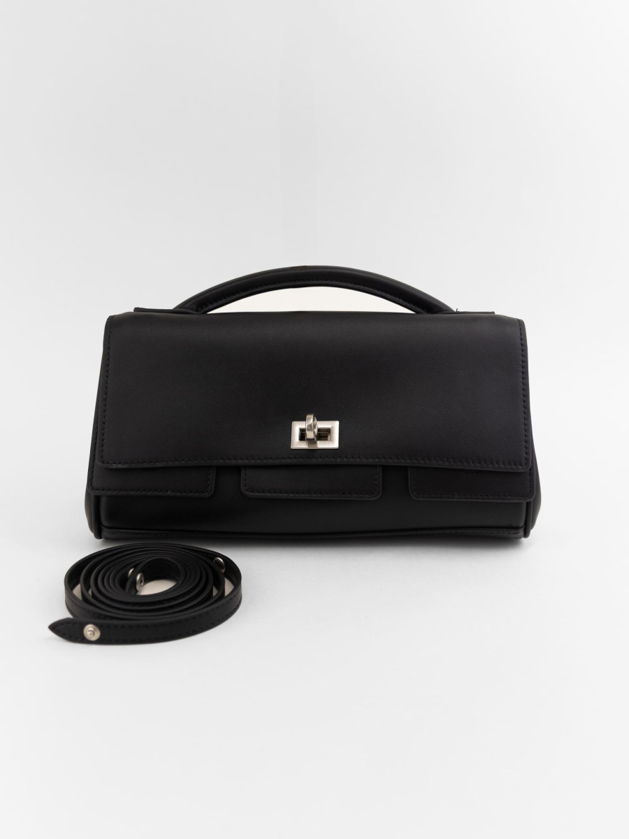 Сумка Касандра багет brand salad, цвет: серебристый черный J-704-PHR 7423 купить онлайн