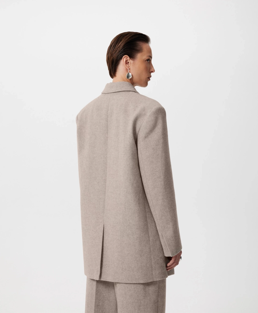 Пиджак из полушерстяного твида "в елочку" GLVR, цвет: бежевый, 225G33GAC4801 купить онлайн