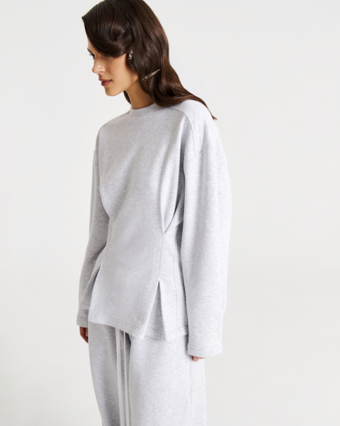 Свитшот с акцентной талией LIGHT/GRAY