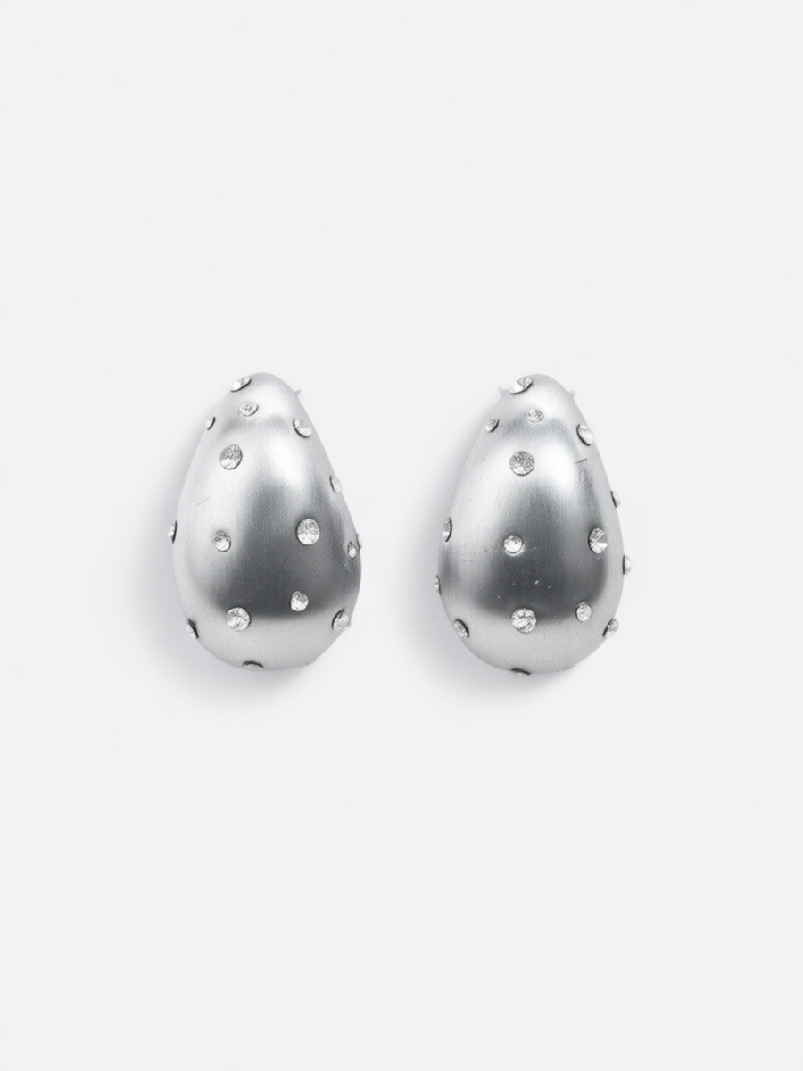 Серьги капли со стразами