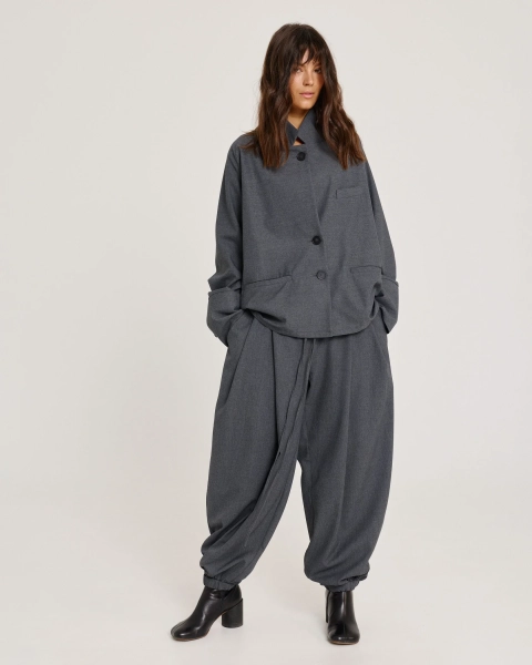 Брюки-шаровары из шерсти GRAY Anmuse, цвет: серый,  купить онлайн