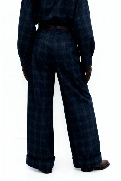 Брюки из смесовой вискозы TOPTOP, цвет: синий с принтом, TT.030.18278.621 купить онлайн