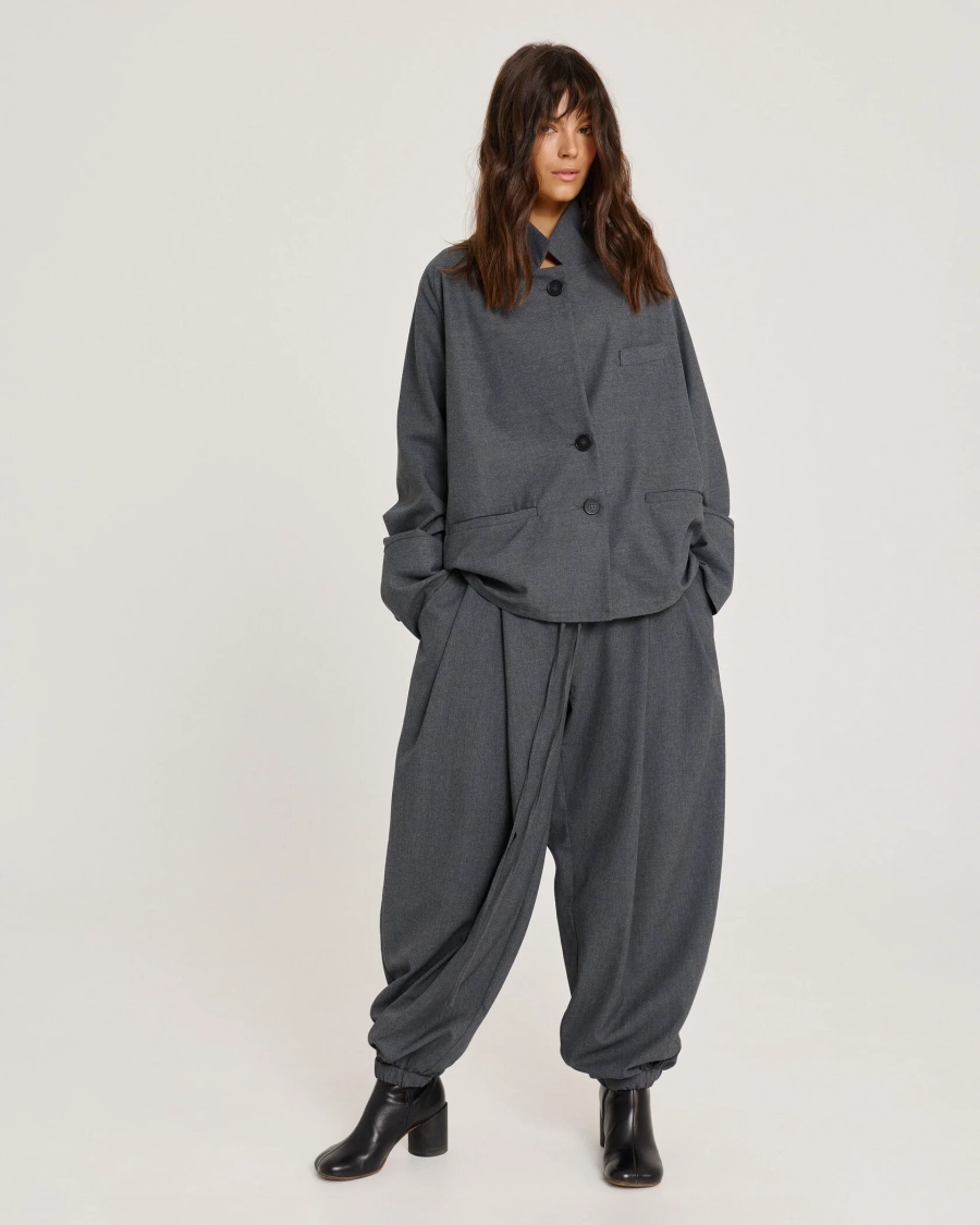 Брюки-шаровары из шерсти GRAY Anmuse, цвет: серый, TR25W204-GR купить онлайн