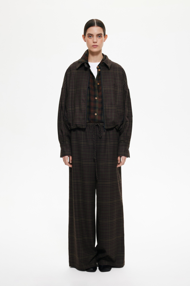 Брюки в клетку DREAMS BY ALENA AKHMADULLINA, цвет: хаки, 225102080204284/518000 купить онлайн