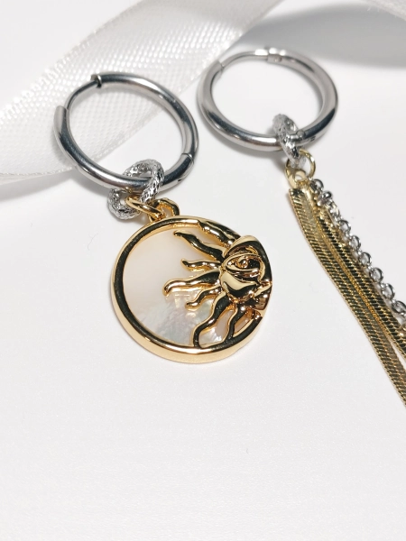 Серьги "Солнце с перламутром" NIN • S • SR-30 купить онлайн