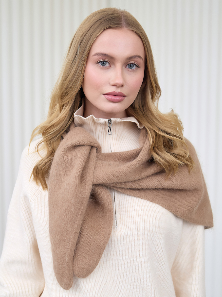 Косынка с ангорой I.B.W., цвет: бежевый KJ125 купить онлайн