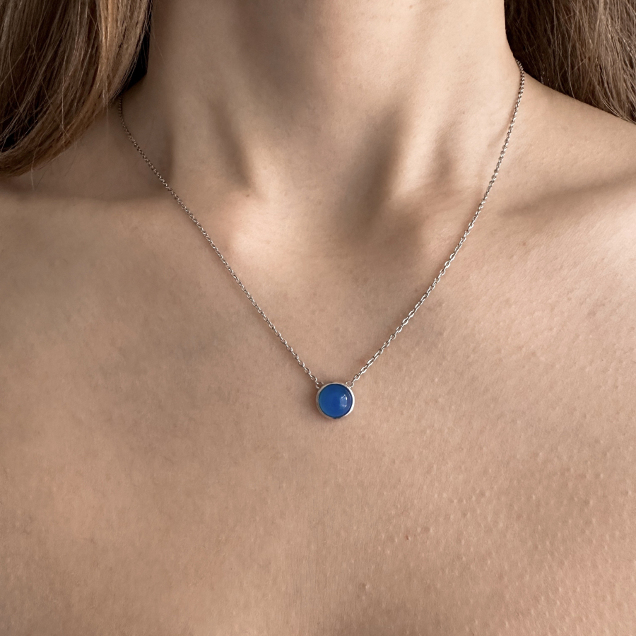 Колье Океан с голубым агатом The Reason, цвет: серебро, кле оке голага купить онлайн