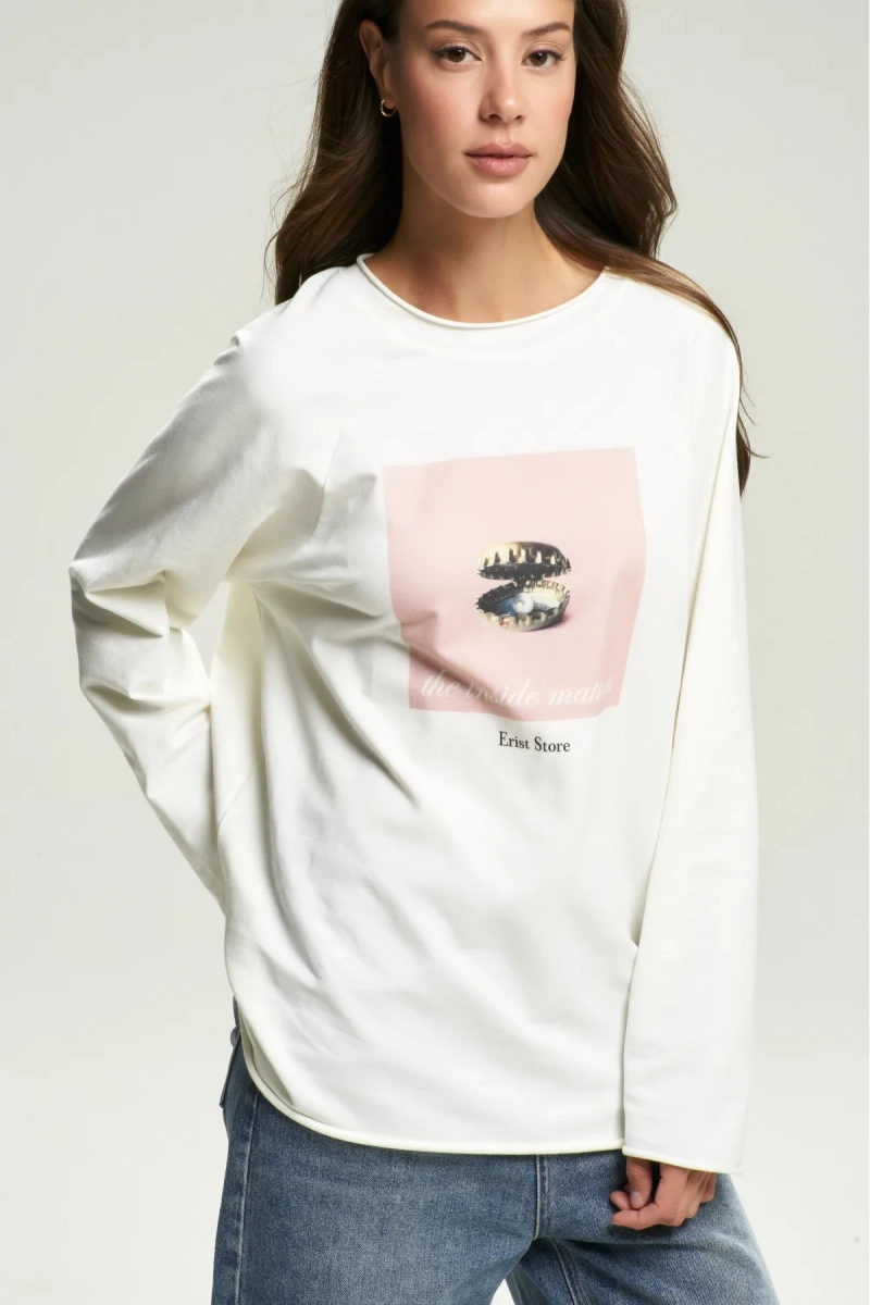 Лонгслив INSIDE White Erist store, цвет: белый, НФ-00002584 купить онлайн