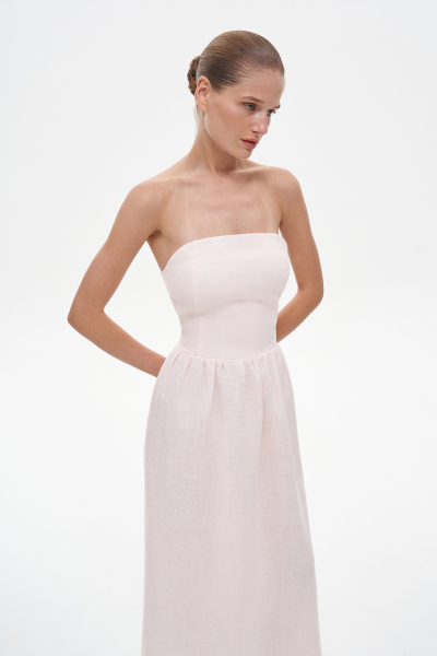 Платье без бретелей изо льна Charmstore, цвет: светло-розовый, 3210-2124-1001 купить онлайн