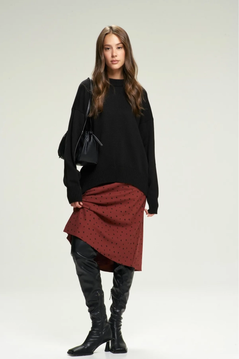 Юбка с тесьмой с сердечком Wine