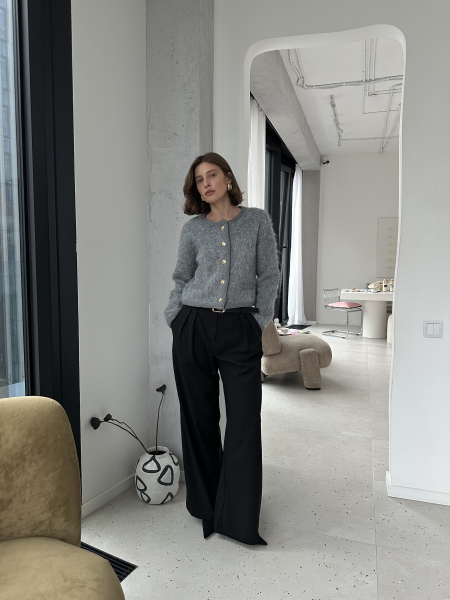 Кардиган с кантом VELVET, цвет: серый, 00-00005138 купить онлайн