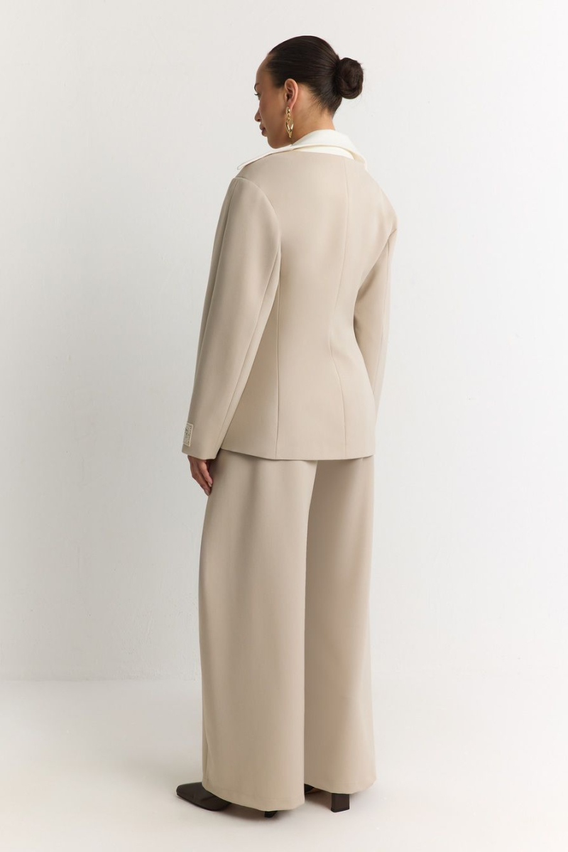 Жакет с контрастным воротником TOPTOP, цвет: бежевый, TT.060.19435.110 купить онлайн