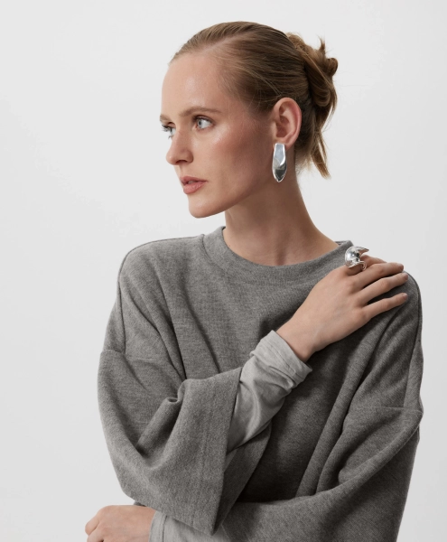 Джемпер силуэта оверсайз GLVR, цвет: серый, 225G32GAC1205 купить онлайн