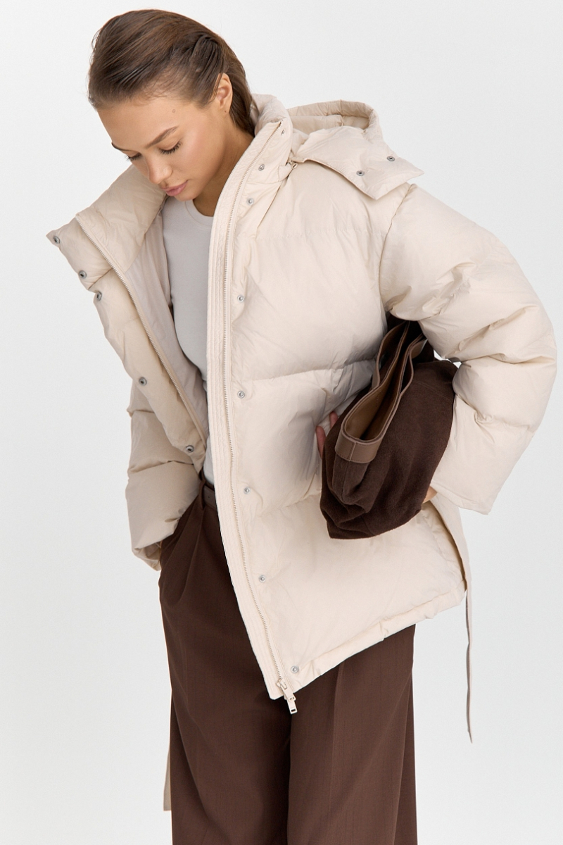 Куртка с наполнителем пуха и пера Ricoco, цвет: молочный, 5008/2 купить онлайн