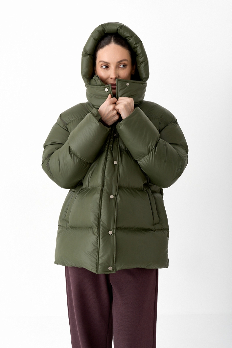 Пуховик с эффектом Puff Ricoco, цвет: оливковый, 7013/2 купить онлайн