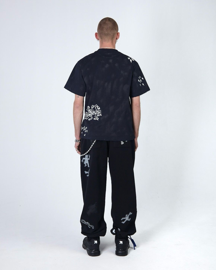 Джоггеры KINO DRAWINGS PATCH 580 GR BLACK ASIA ST 71, цвет: Черный, Ast71.kino-jogg-draw-bl купить онлайн