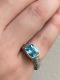 Кольцо Texture ring with cubic zirconia Blue