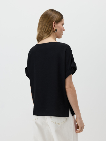 Блуза из крепа Conso, цвет: Черный, PR 260420 - черный купить онлайн