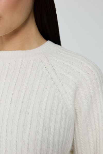 Джемпер в косы из смесового кашемира AROUND, цвет: молочный, 2111_83C13 купить онлайн