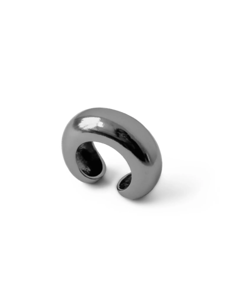 Серебряная серьга-кафф "bubble", как бублик black
