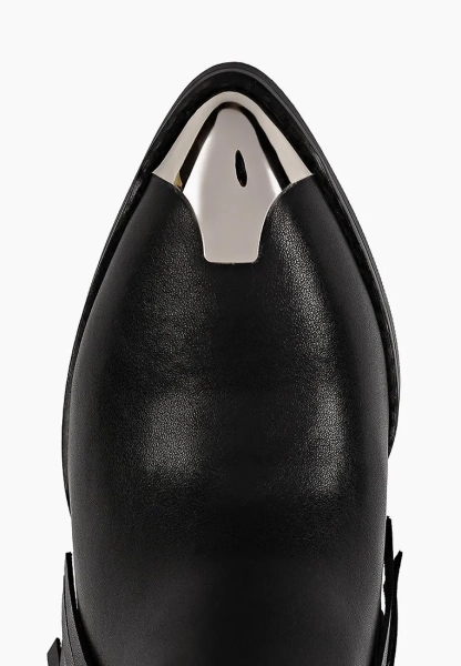 Казаки из натуральной кожи с металлическим носом SBALO, цвет: Черный SK803 купить онлайн