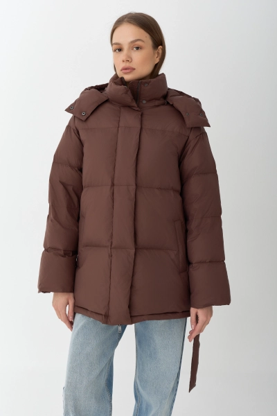 Куртка с наполнителем из пуха и пера Ricoco, цвет: Кофейный, 5008/3 купить онлайн