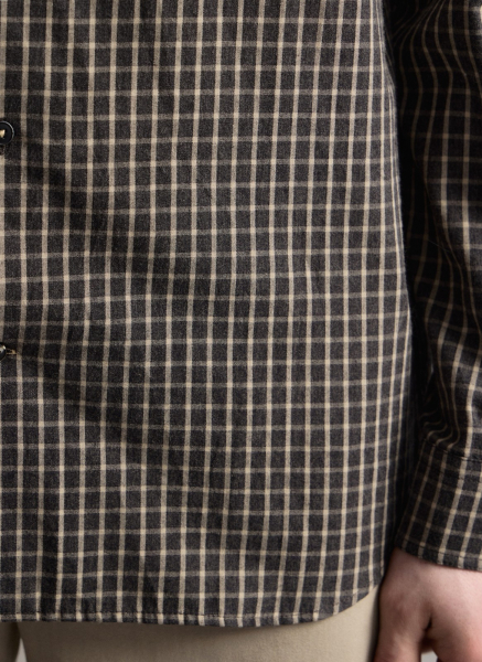 Рубашка в клетку из плотного мягкого хлопка ALL WE NEED, цвет: серо-коричневый, 2603M1389-53 купить онлайн