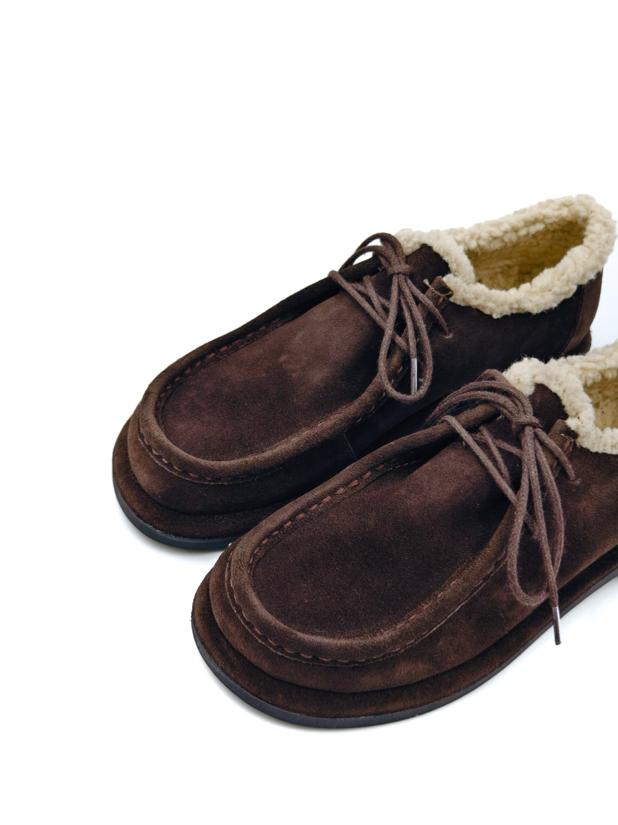 Ботинки зимние из натуральной замши GRANDERA, цвет: темно-коричневый 088-649-17 (939) купить онлайн